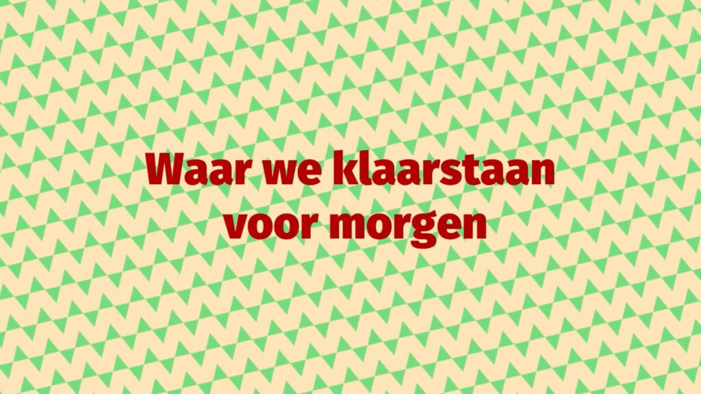 Animatiestill met tekst 'Waar we klaarstaan voor morgen', speerpunt toekomst Gemeente Wingene